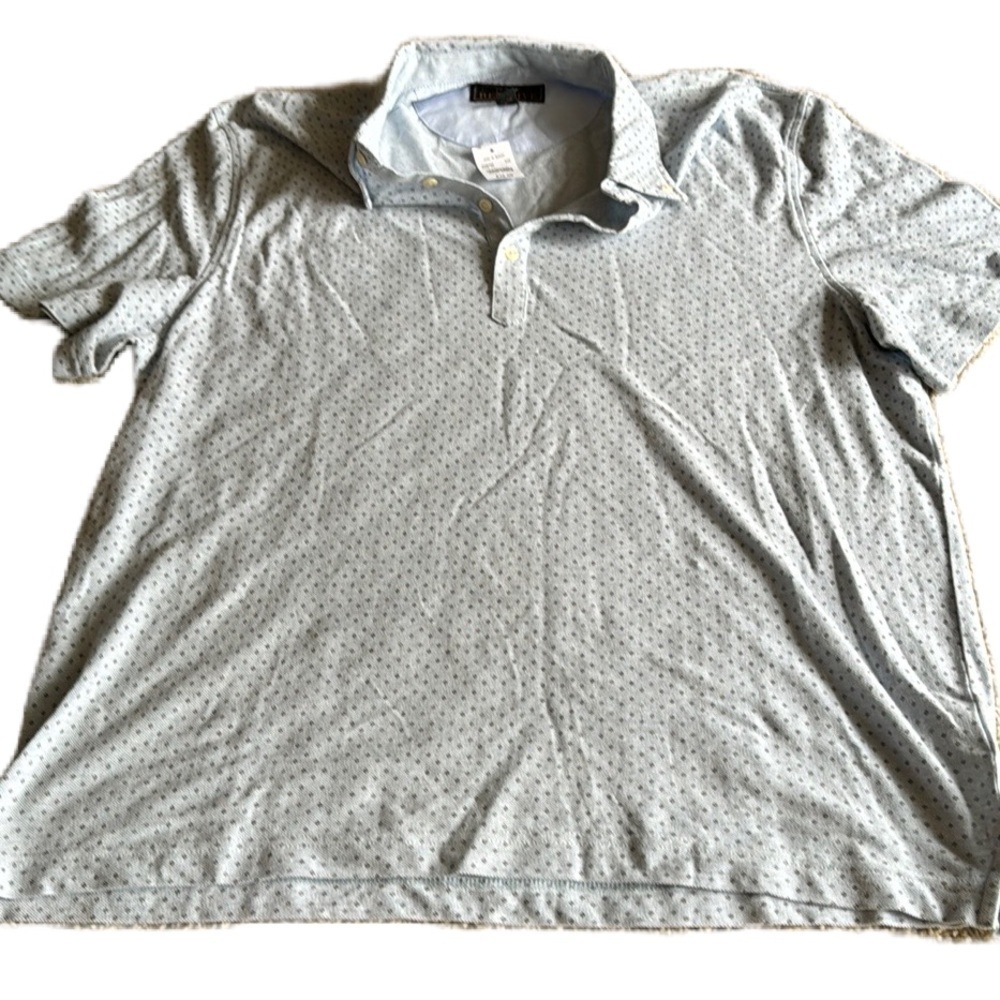 Jos A Bank Reserve XL Light Blue Patterned Polo Shirt NWT 100% Cotton Men's New